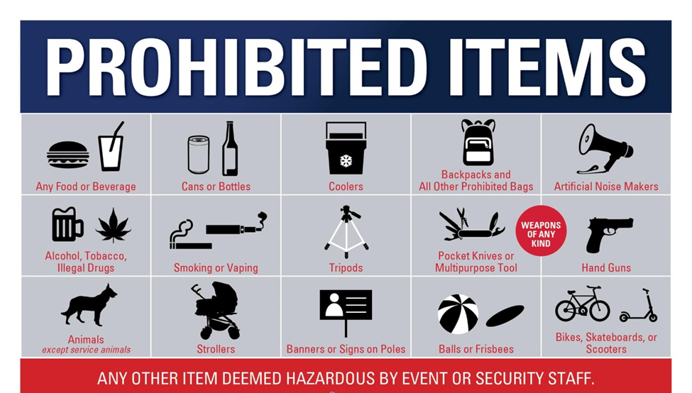 Prohibited Items Bag Policy Department Of Public Safety